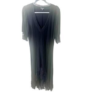 Widow Lace-Up Handkerchief Hi-Low Dress XXL Victorian Grunge Trad Goth Witchy